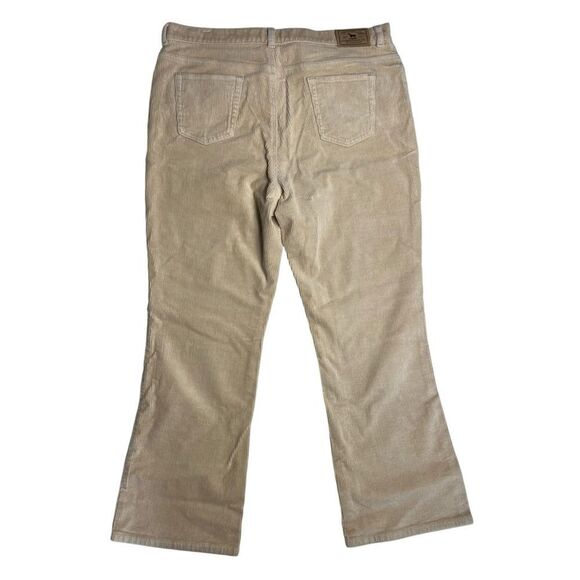 Ralph Lauren Lauren Jeans Co Wide Leg Bootcut Corduroy Jeans Tan Size 14 Petite - Picture 7 of 8